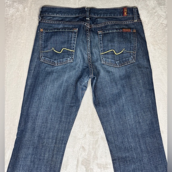 7 For All Mankind Bootcut Vintage Y2K Style 100% Cotton Denim Blue Jeans 29 - Picture 2 of 16